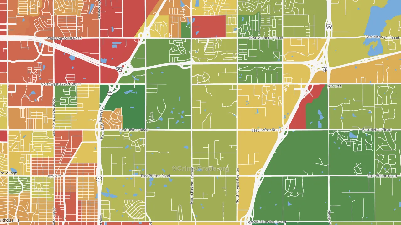 73131, OK Map of Drug-Related Crime Rates
