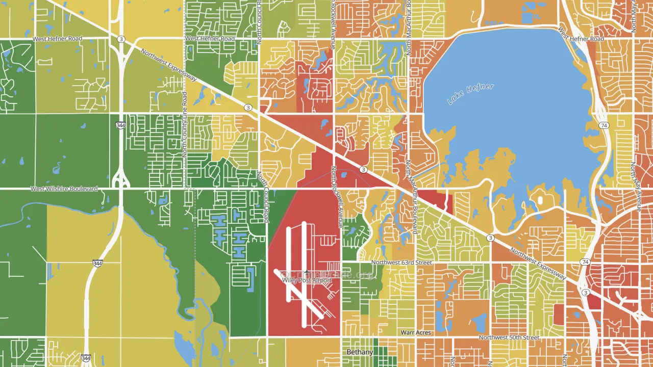 73132, OK Map of Drug-Related Crime Rates