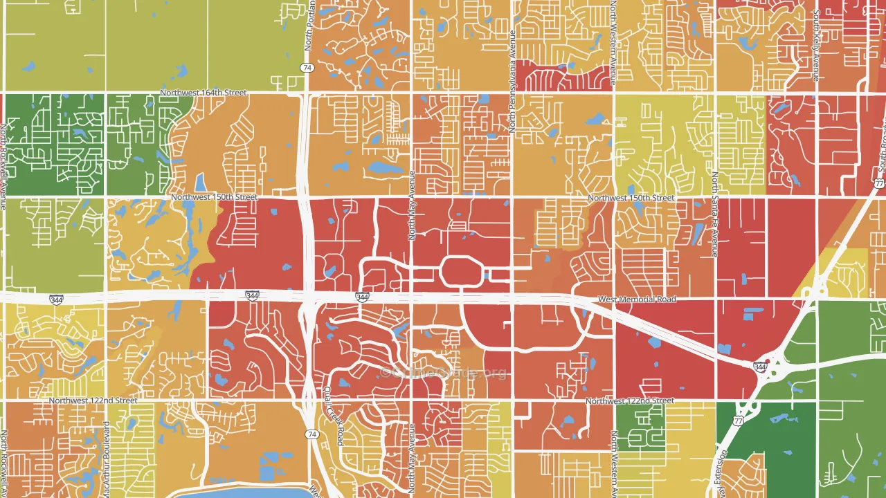 73134, OK Map of Drug-Related Crime Rates