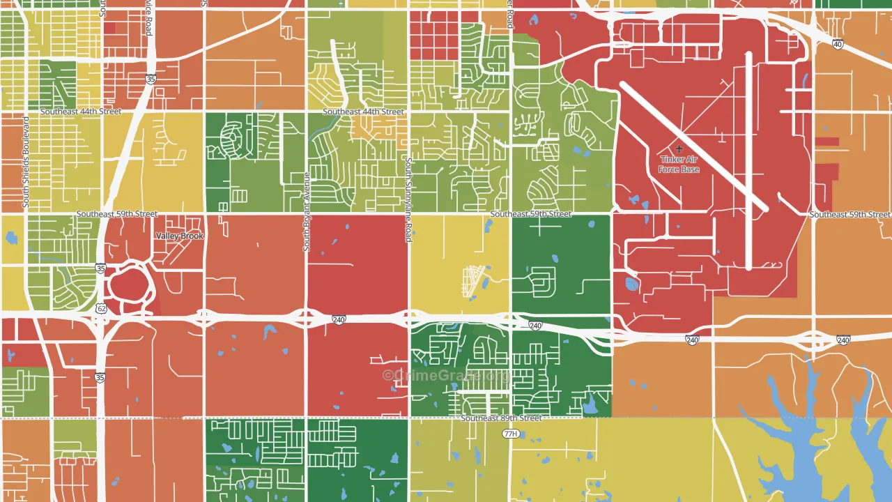 73135, OK Map of Drug-Related Crime Rates