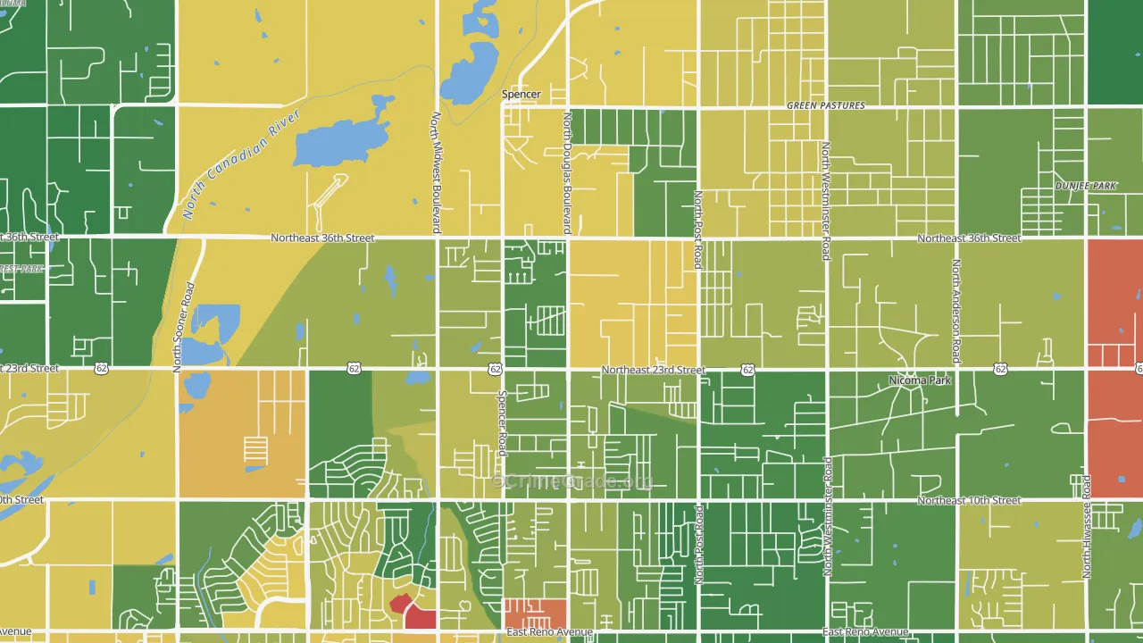 73141, OK Map of Drug-Related Crime Rates