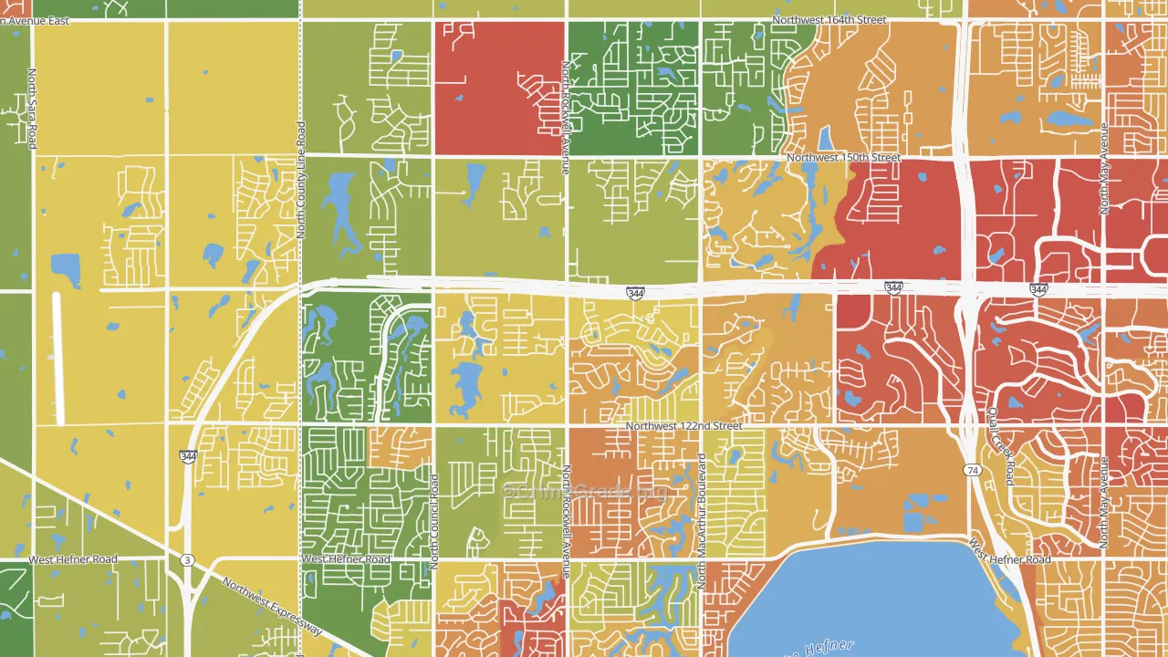 73142, OK Map of Drug-Related Crime Rates