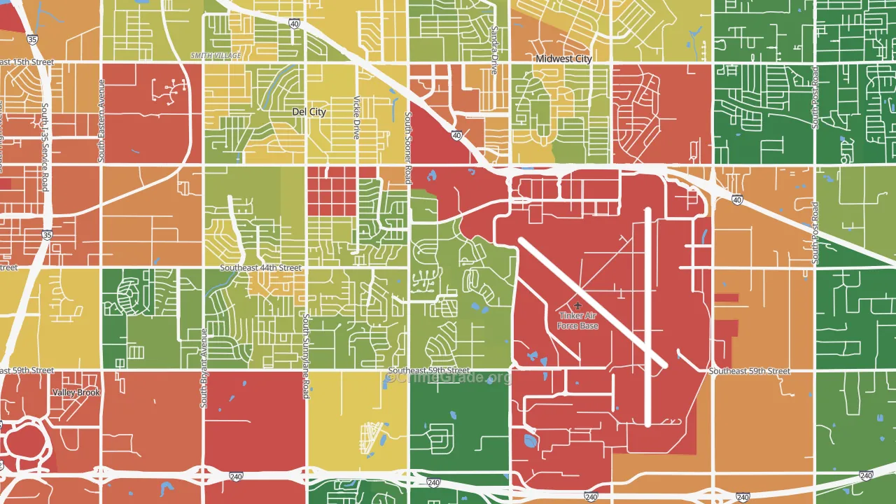 73145, OK Map of Drug-Related Crime Rates