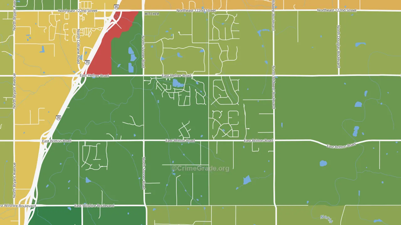 73151, OK Map of Drug-Related Crime Rates