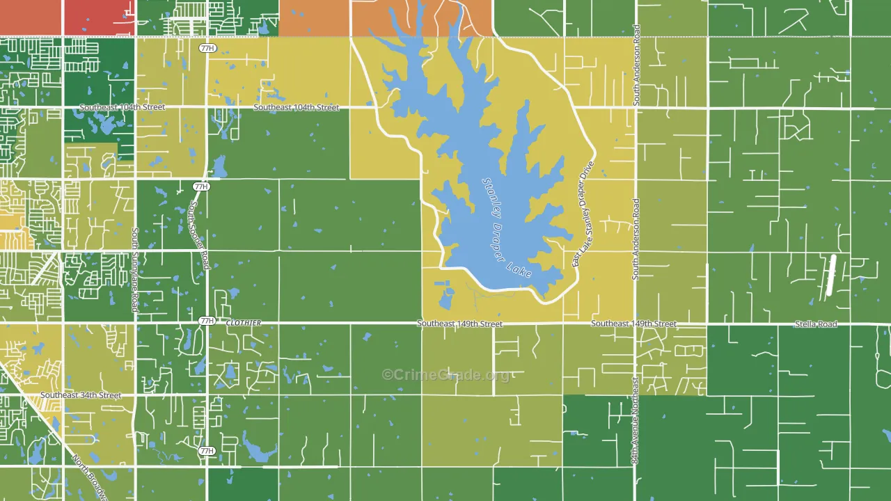 73165, OK Map of Drug-Related Crime Rates
