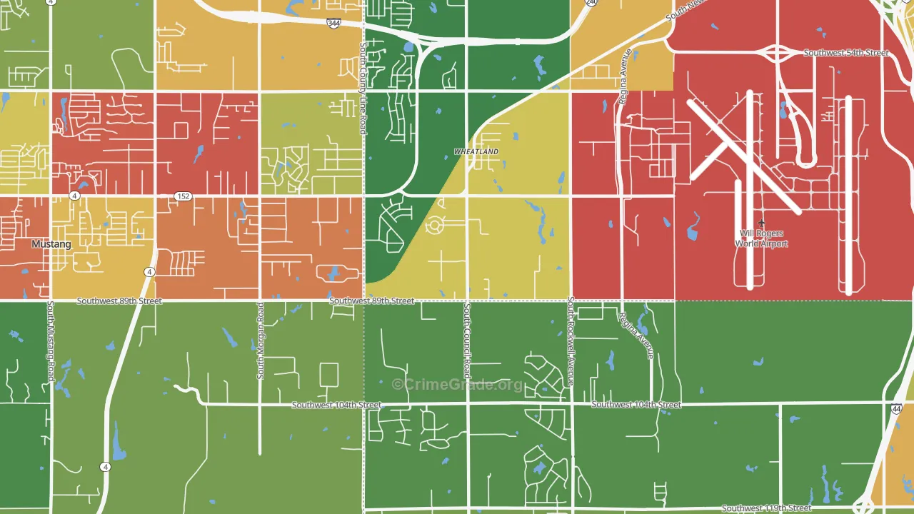 73169, OK Map of Drug-Related Crime Rates
