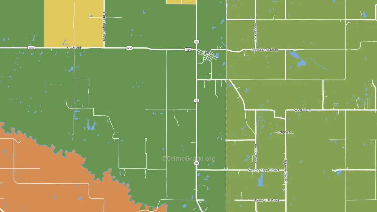73432, OK Map of Drug-Related Crime Rates