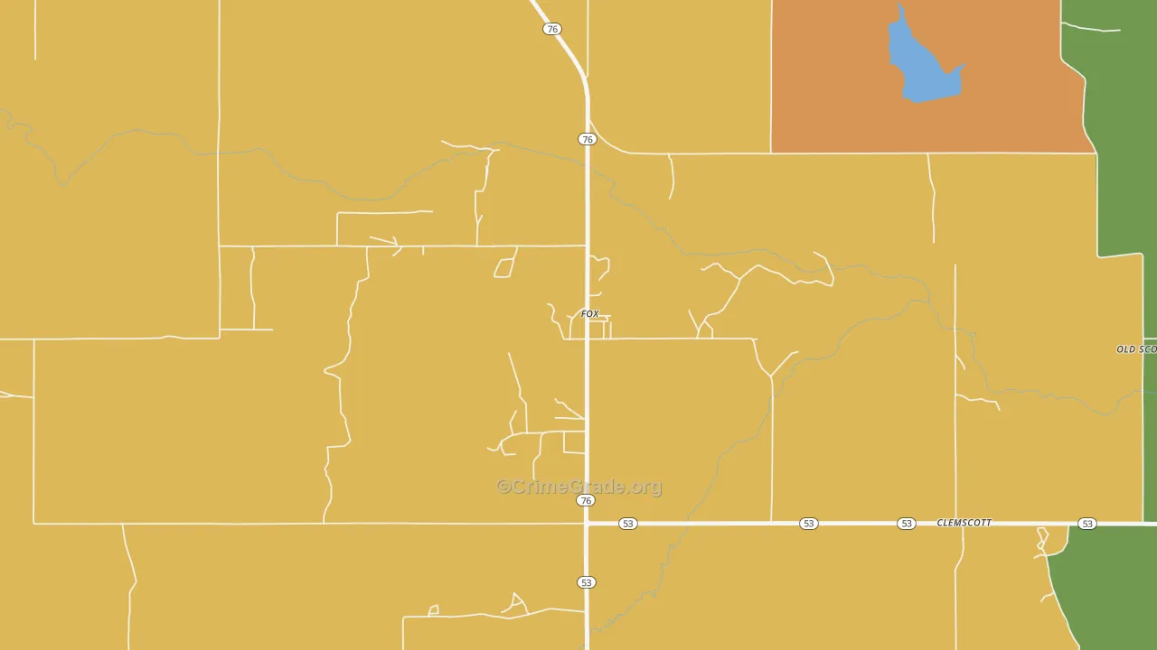 73435, OK Map of Drug-Related Crime Rates
