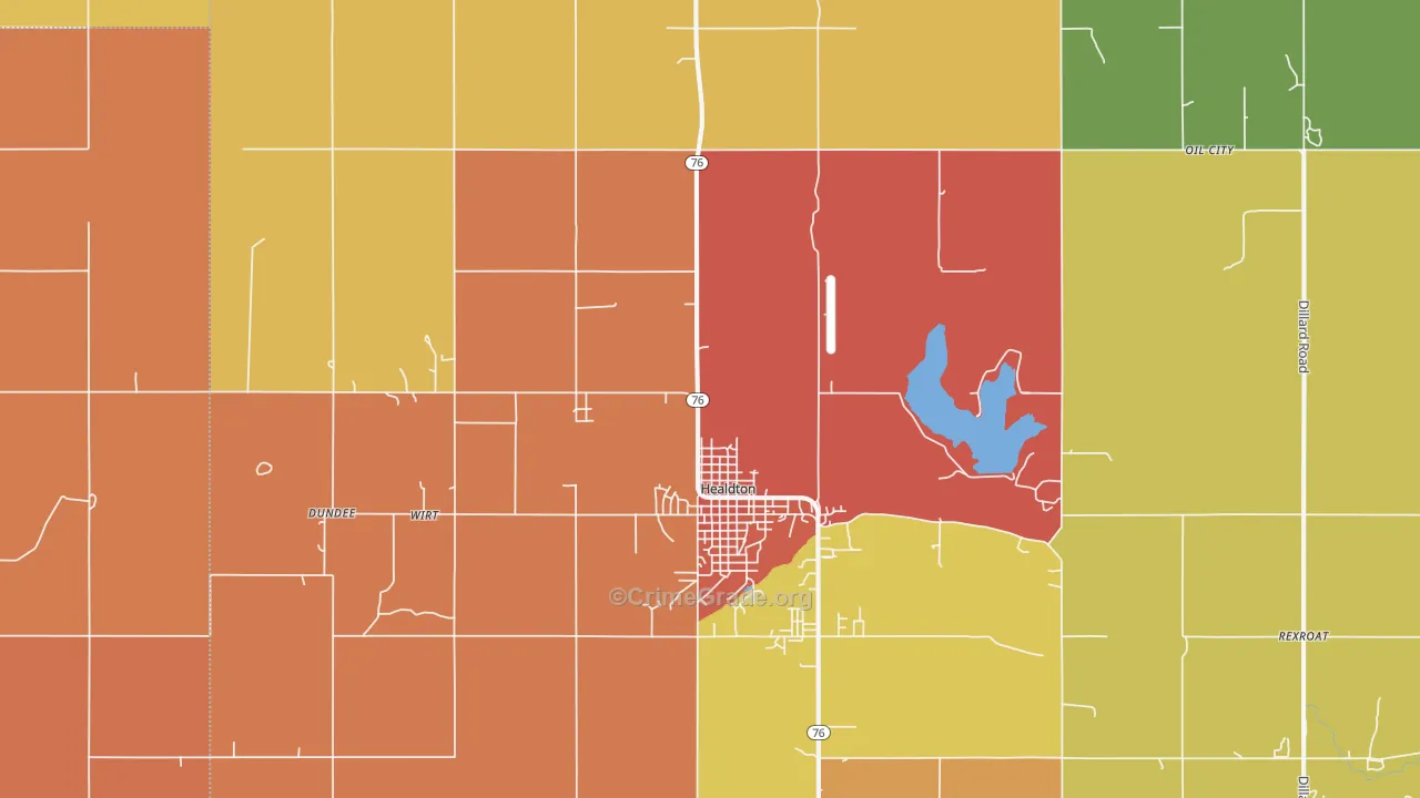 73438, OK Map of Drug-Related Crime Rates
