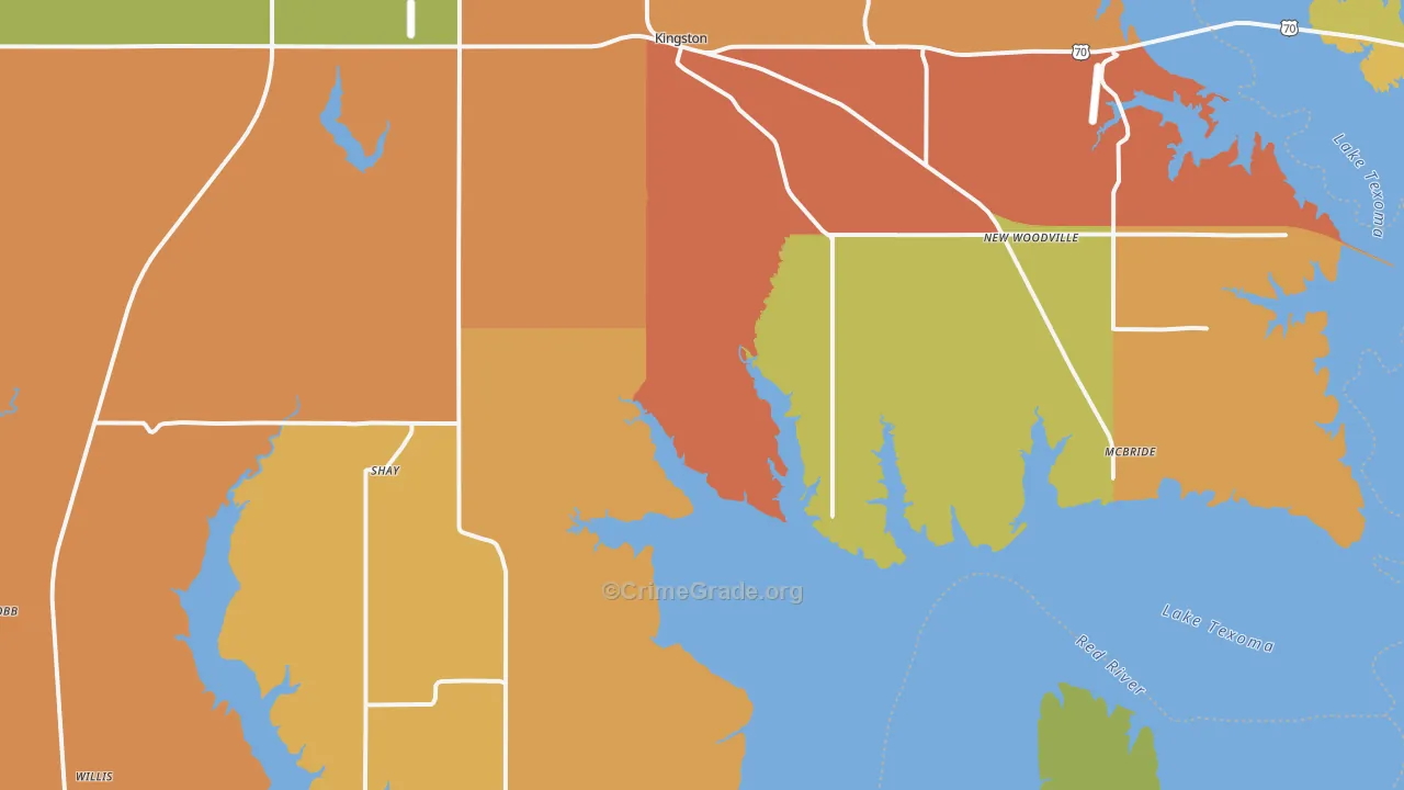 73439, OK Map of Drug-Related Crime Rates