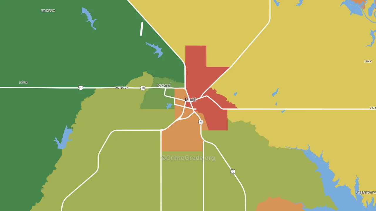 73446, OK Map of Drug-Related Crime Rates
