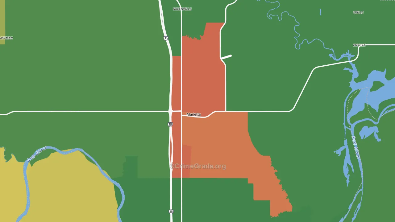 73448, OK Map of Drug-Related Crime Rates