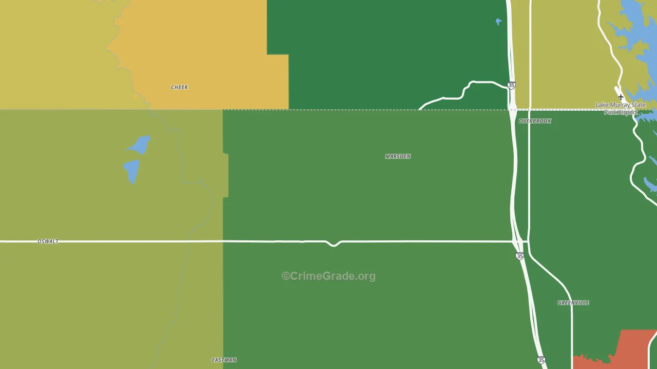 73453, OK Map of Drug-Related Crime Rates