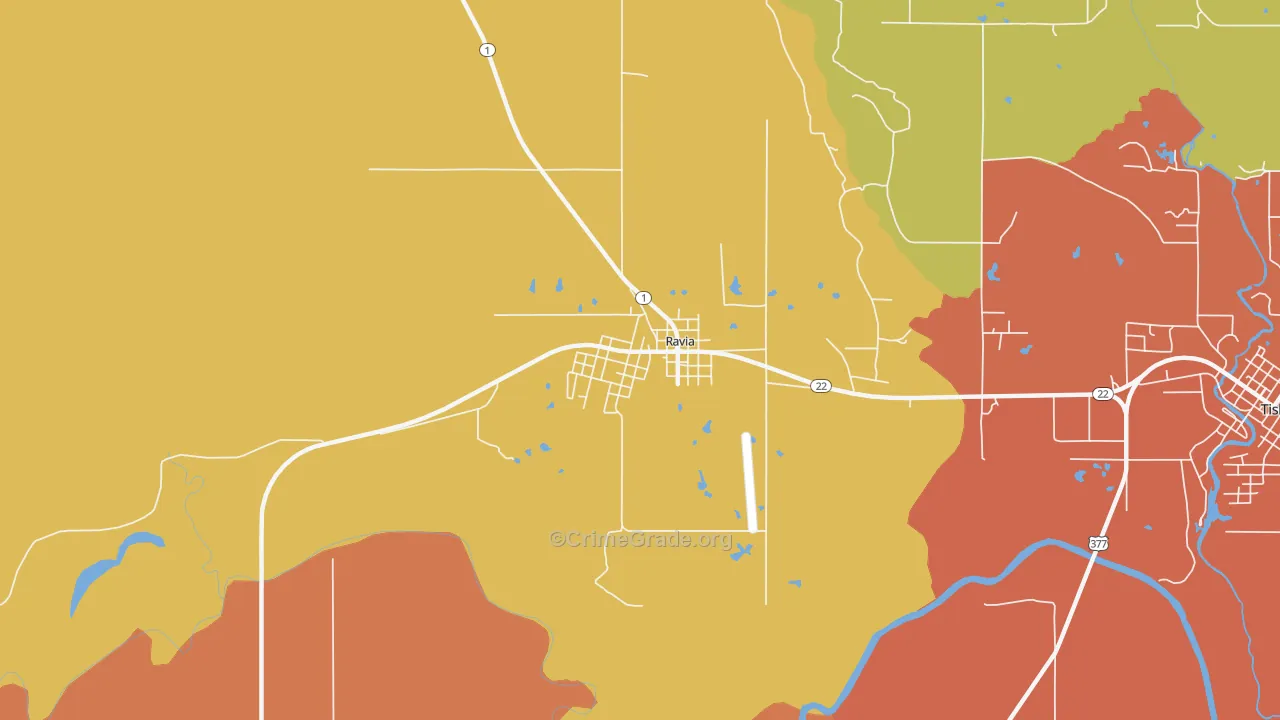 73455, OK Map of Drug-Related Crime Rates