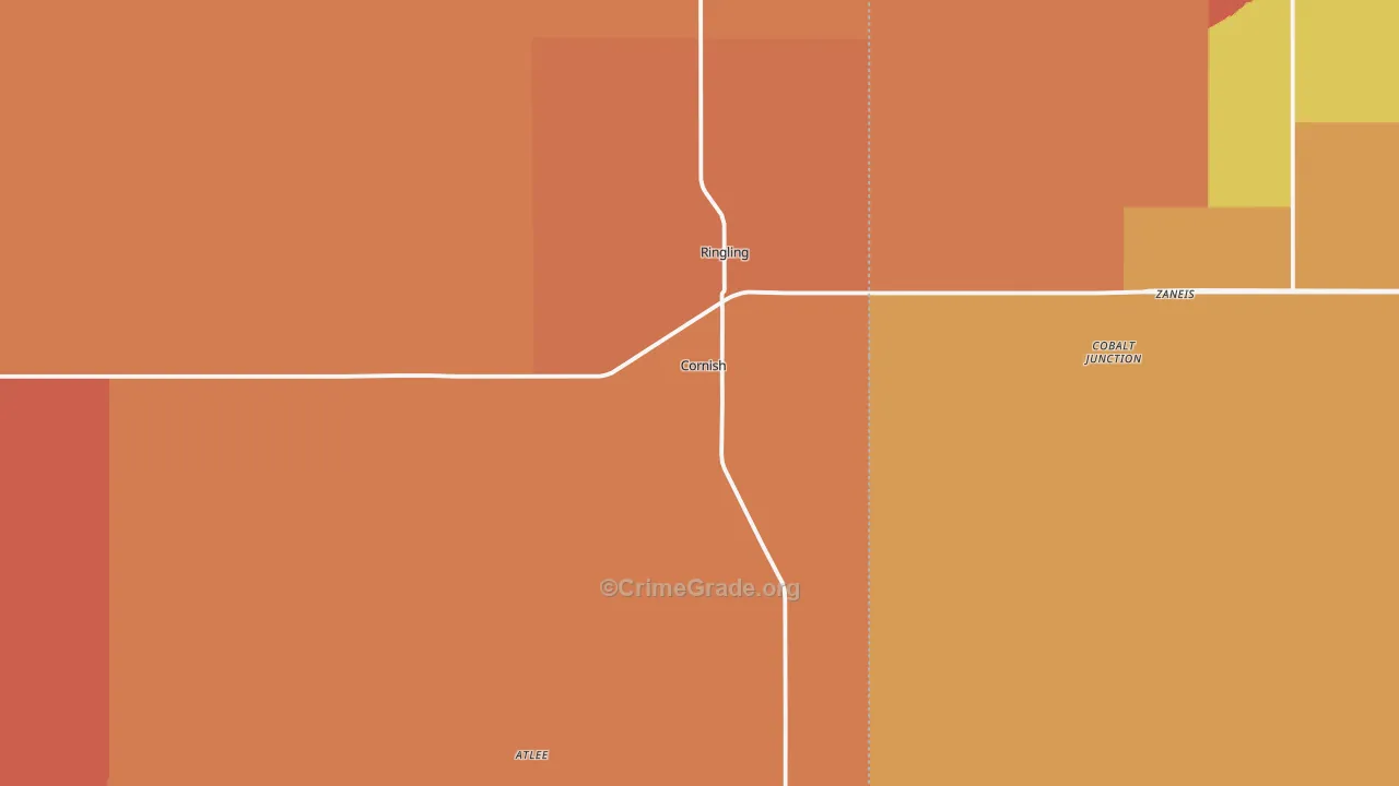 73456, OK Map of Drug-Related Crime Rates