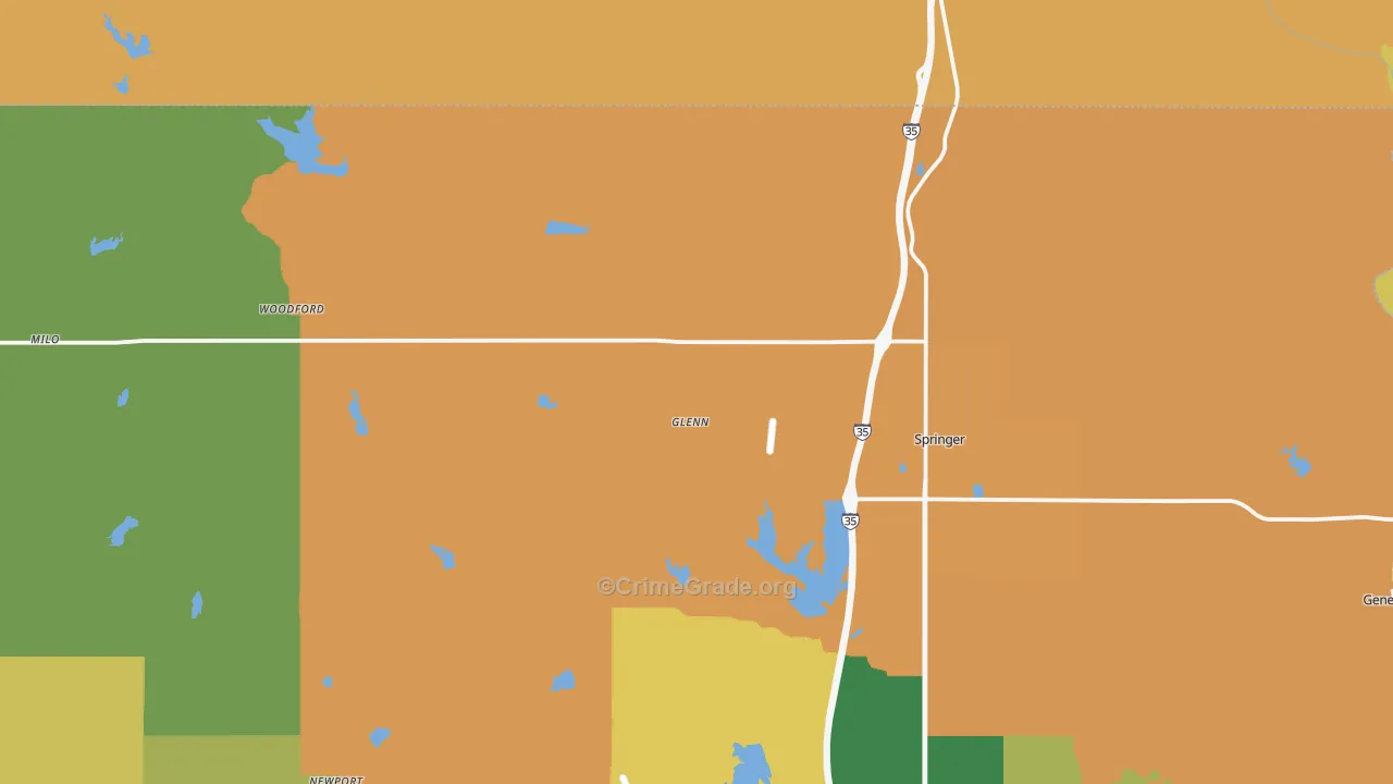 73458, OK Map of Drug-Related Crime Rates