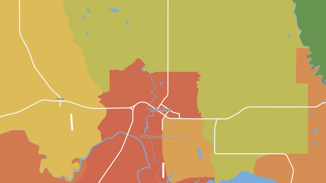 73460, OK Map of Drug-Related Crime Rates