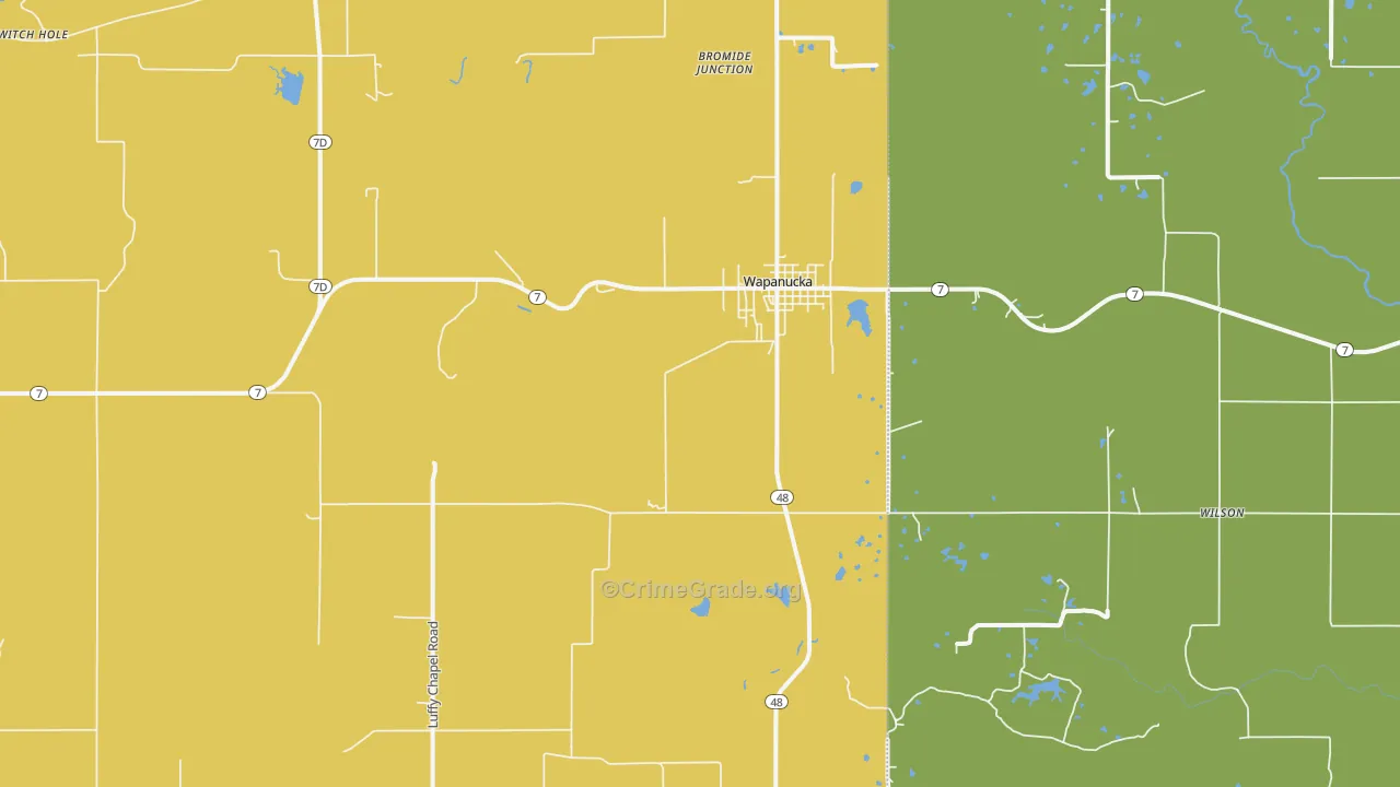 73461, OK Map of Drug-Related Crime Rates