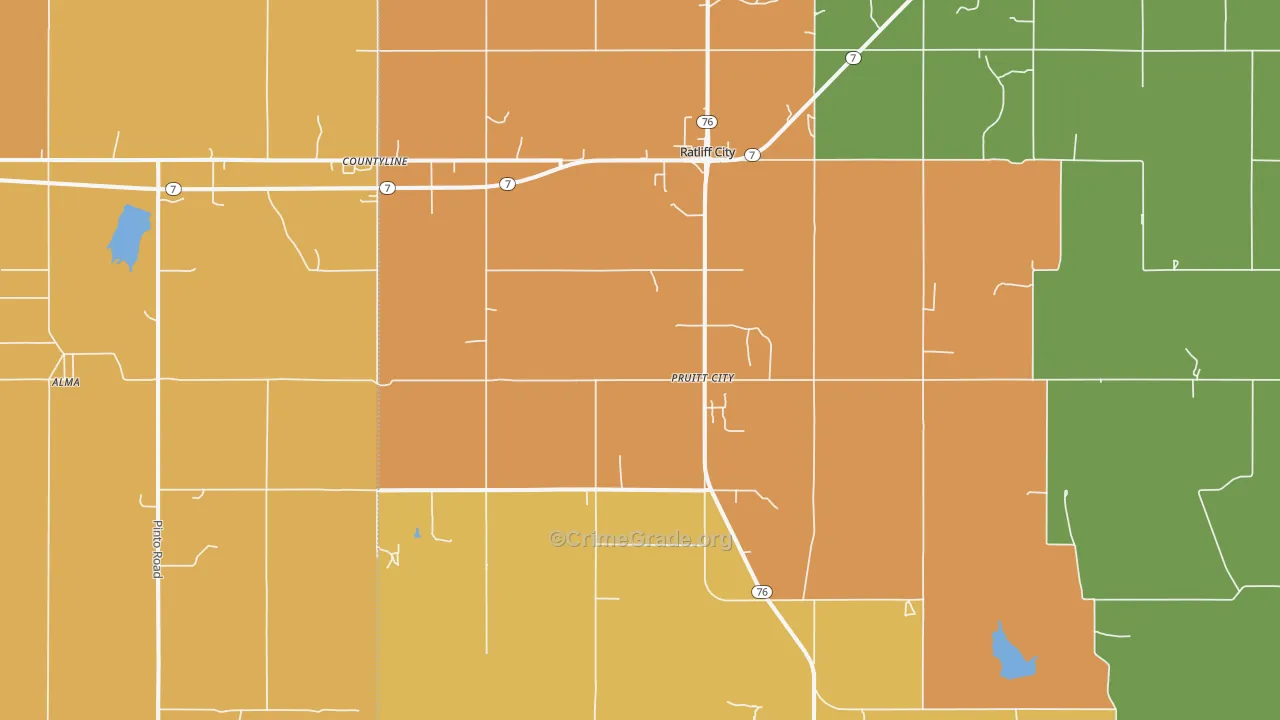 73481, OK Map of Drug-Related Crime Rates