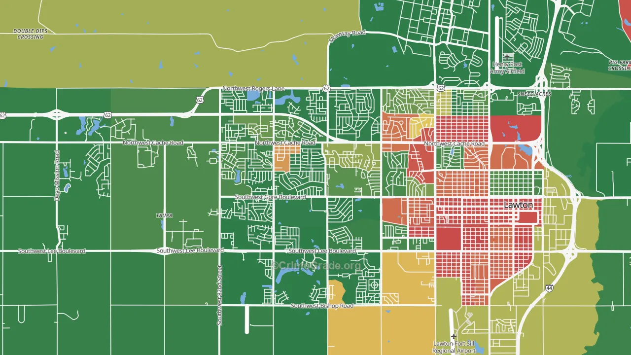 73505, OK Map of Drug-Related Crime Rates