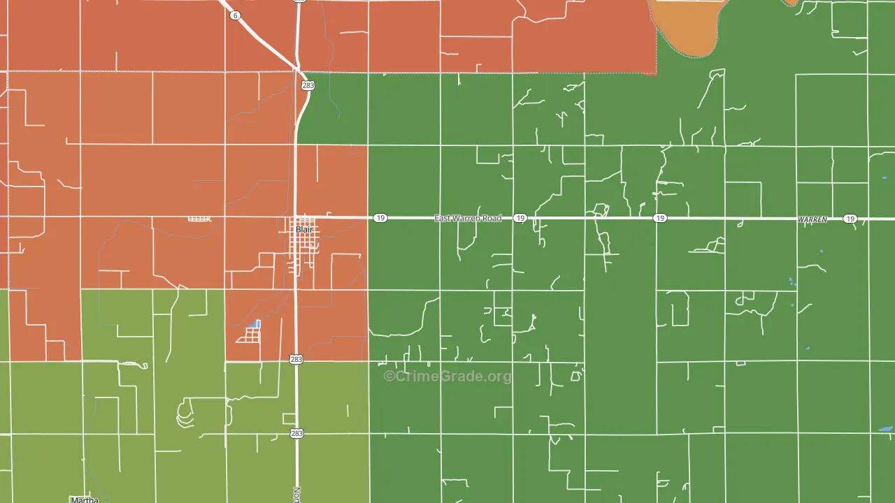 73526, OK Map of Drug-Related Crime Rates