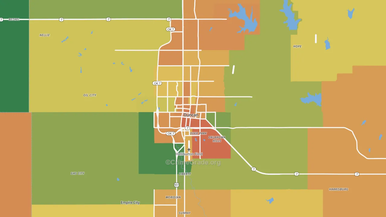 73533, OK Map of Drug-Related Crime Rates