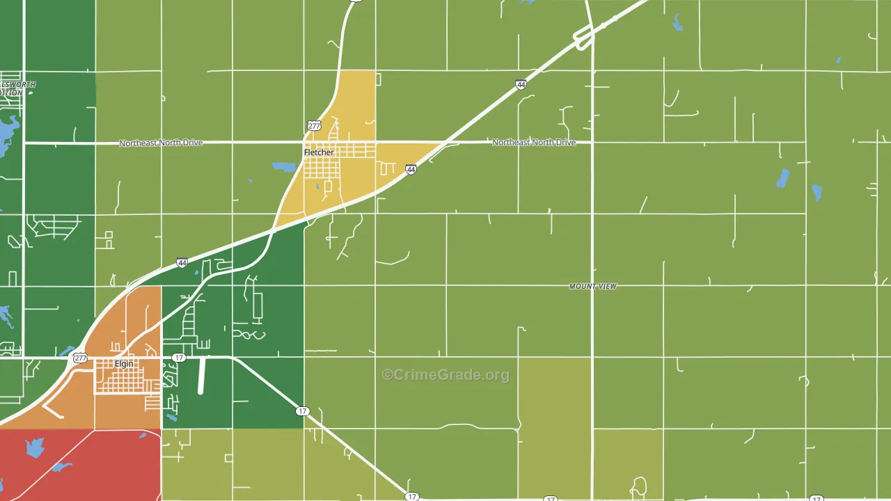 73541, OK Map of Drug-Related Crime Rates