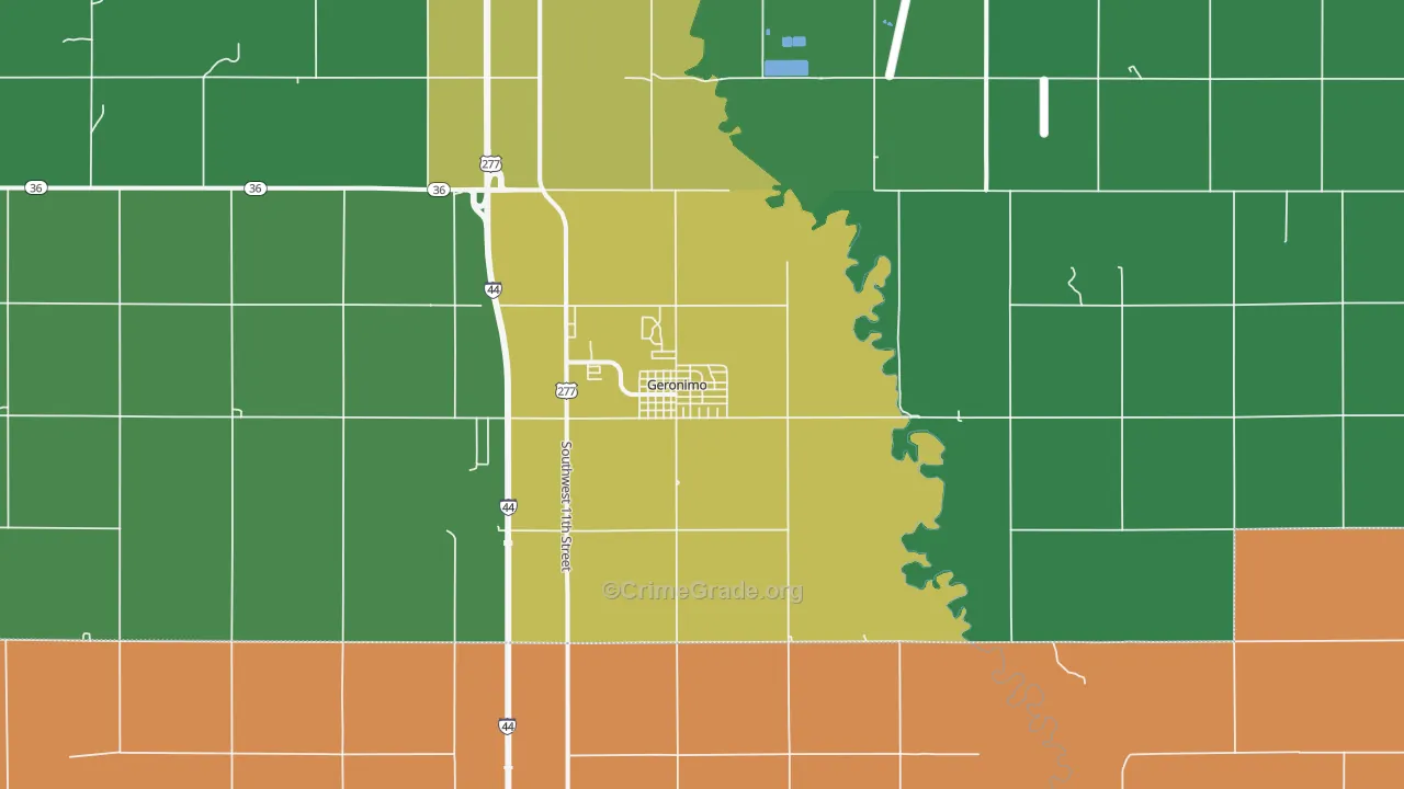 73543, OK Map of Drug-Related Crime Rates