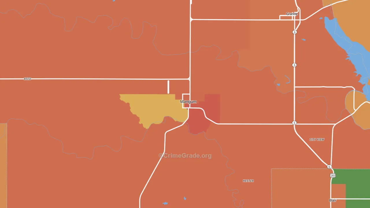 73554, OK Map of Drug-Related Crime Rates