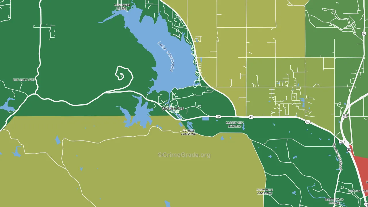 73557, OK Map of Drug-Related Crime Rates