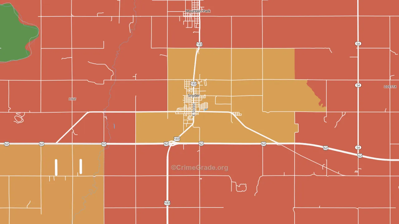 73566, OK Map of Drug-Related Crime Rates