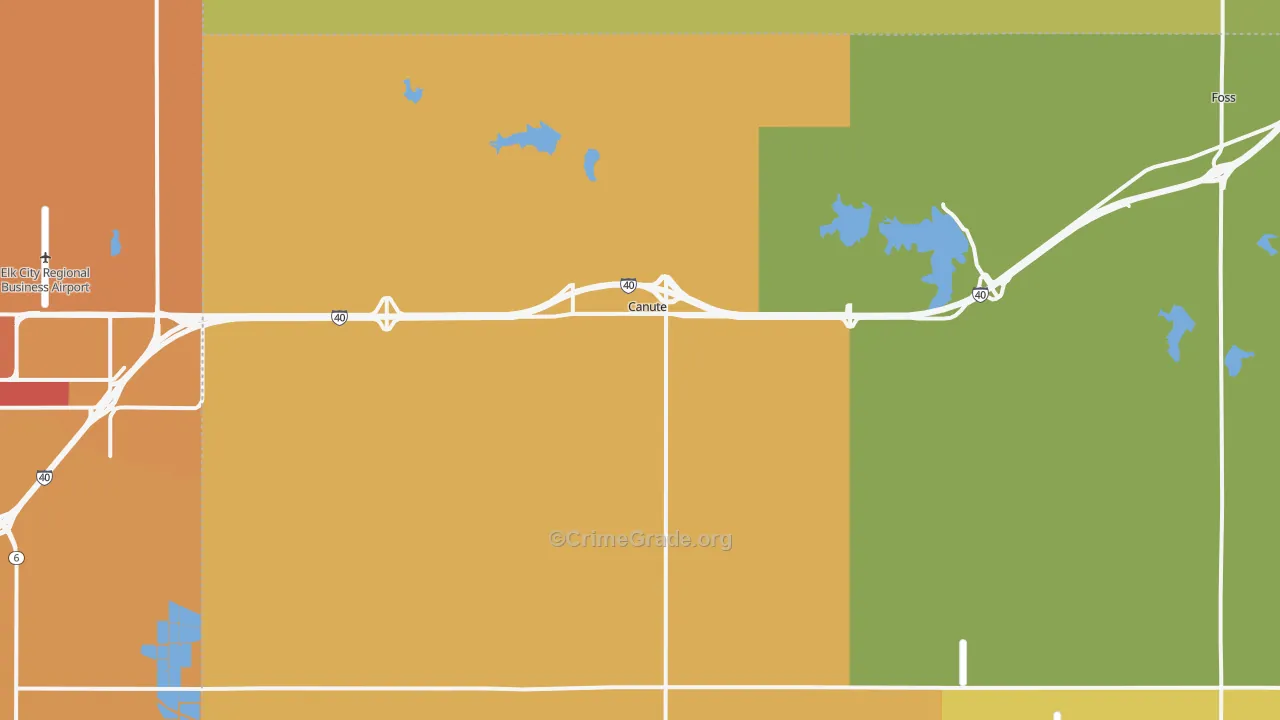 73626, OK Map of Drug-Related Crime Rates