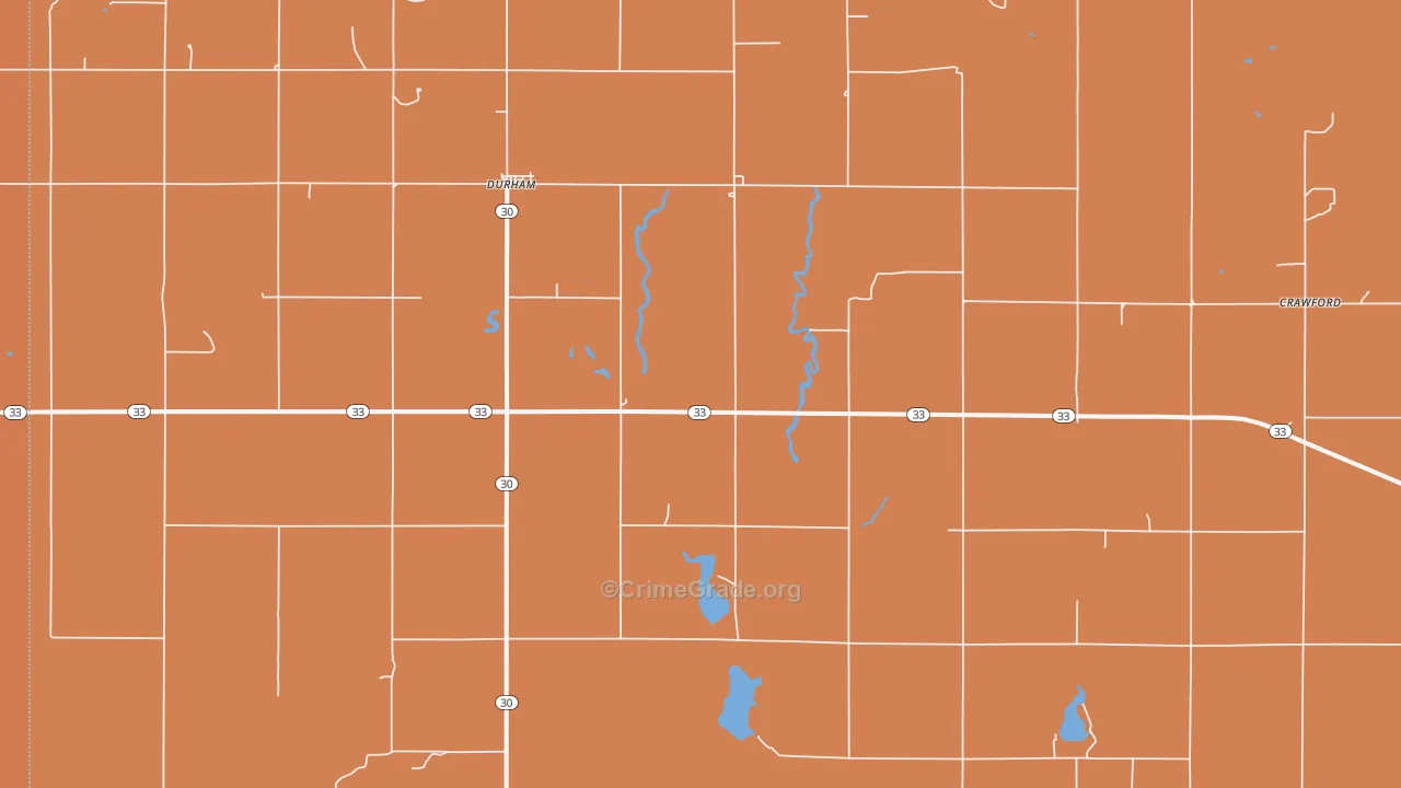 73642, OK Map of Drug-Related Crime Rates