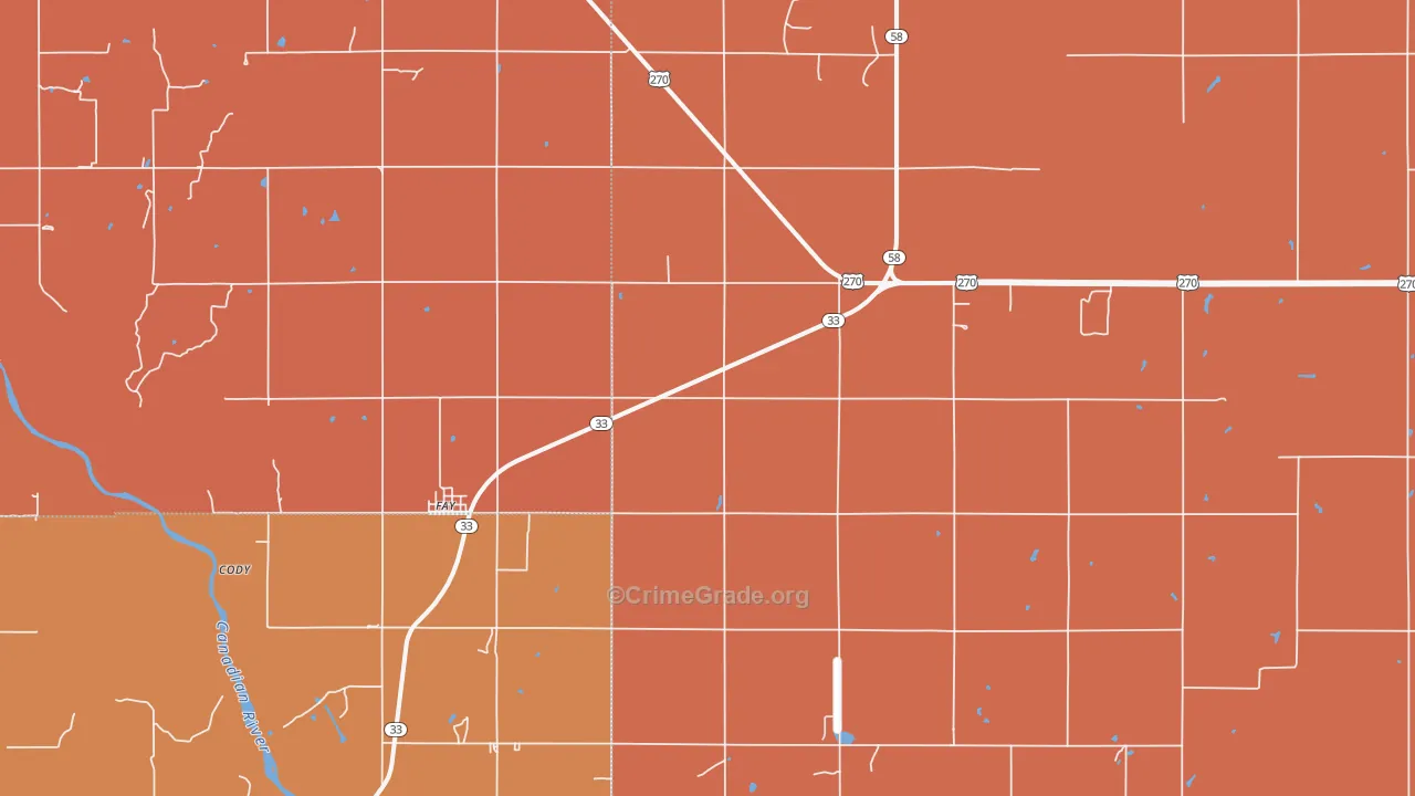73646, OK Map of Drug-Related Crime Rates