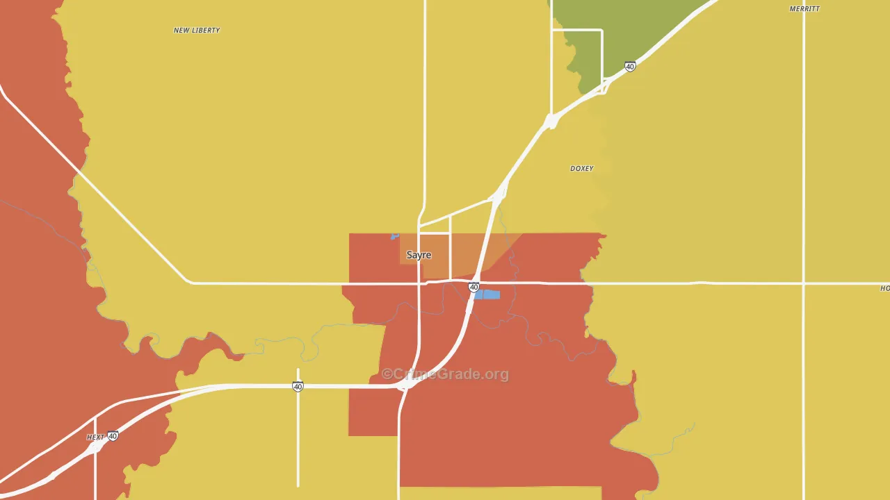 73662, OK Map of Drug-Related Crime Rates
