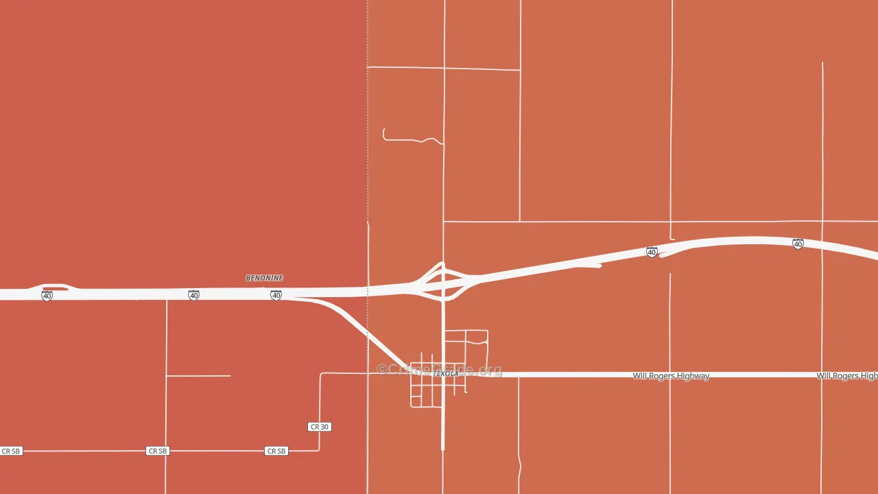 73668, OK Map of Drug-Related Crime Rates