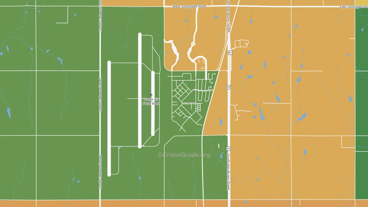 73705, OK Map of Drug-Related Crime Rates