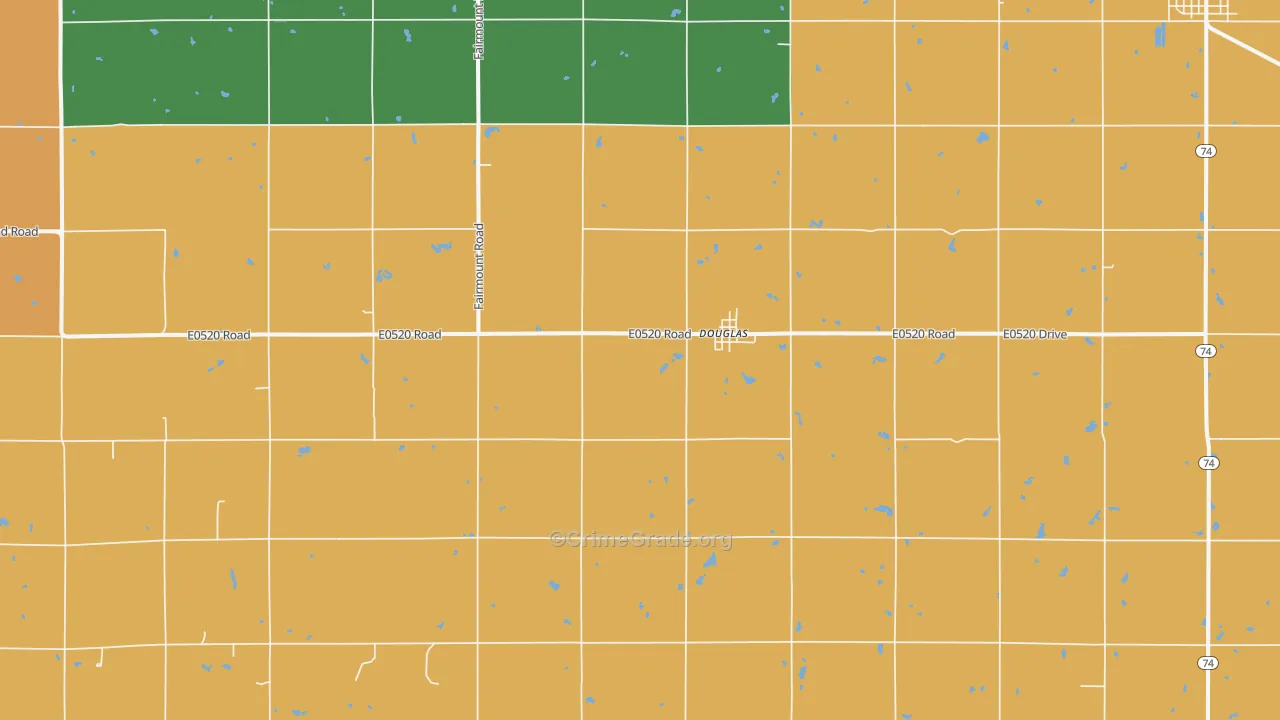 73733, OK Map of Drug-Related Crime Rates