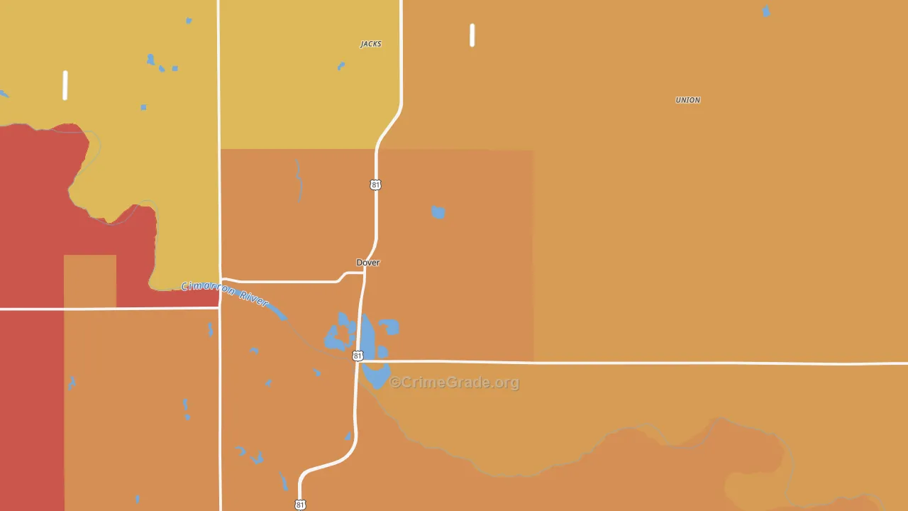 73734, OK Map of Drug-Related Crime Rates