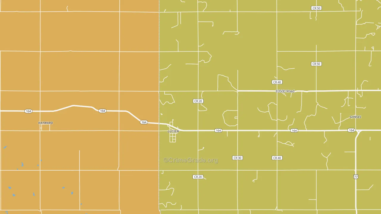 73757, OK Map of Drug-Related Crime Rates