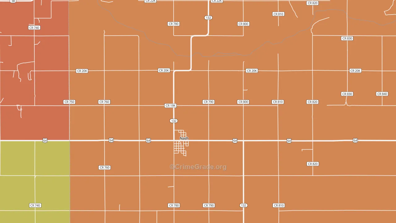 73761, OK Map of Drug-Related Crime Rates