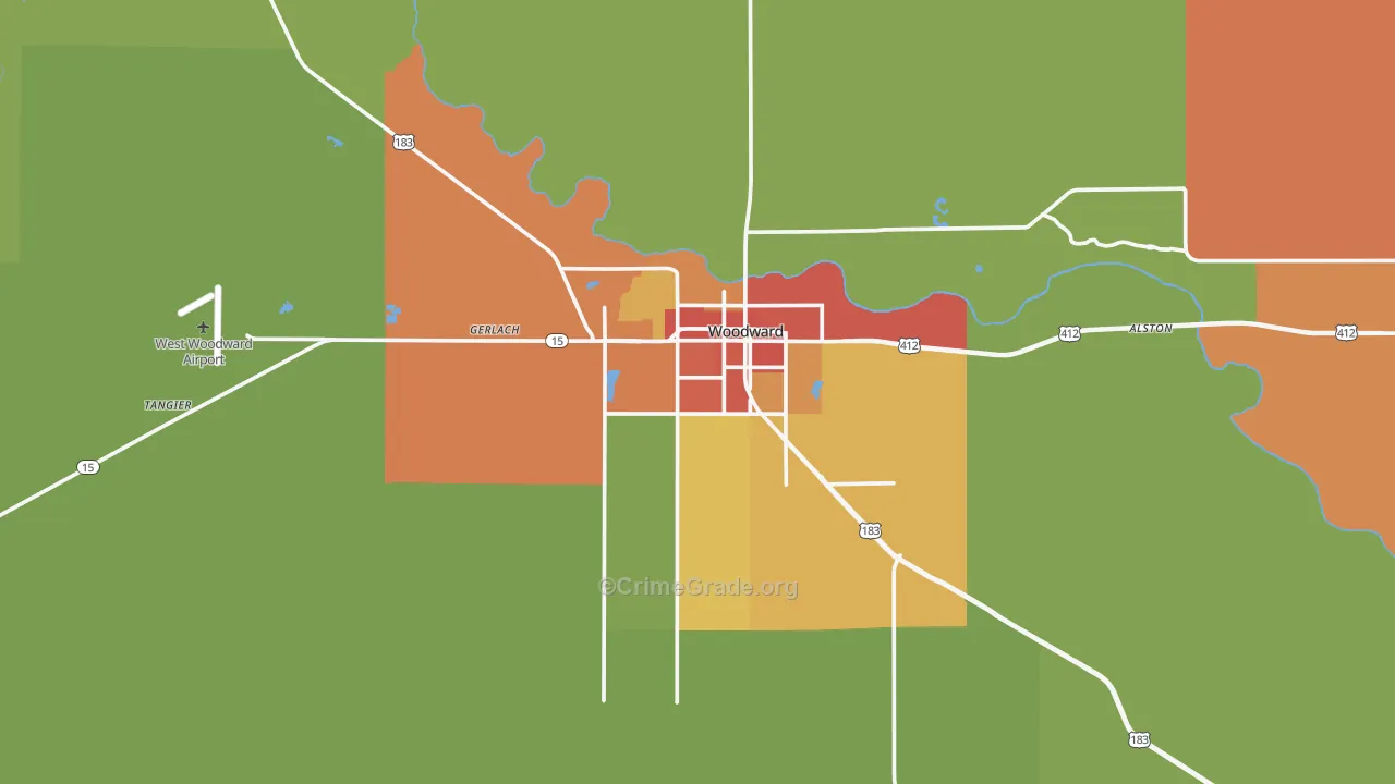 73801, OK Map of Drug-Related Crime Rates