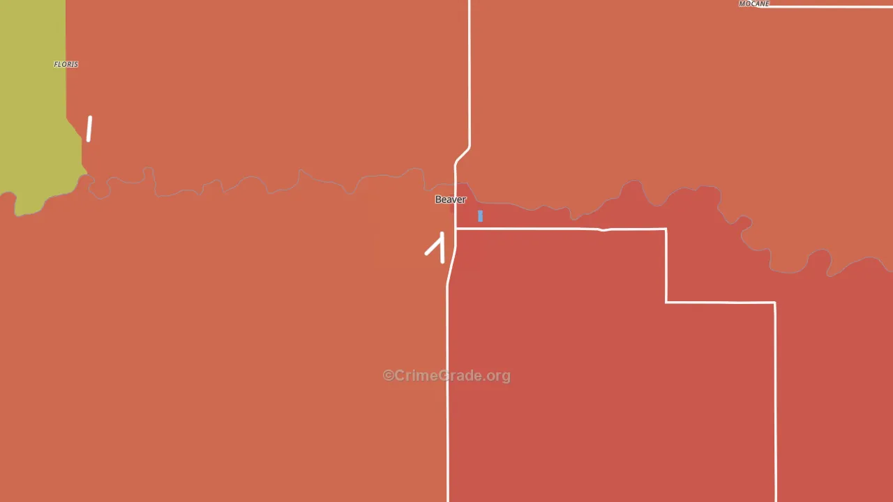 73932, OK Map of Drug-Related Crime Rates