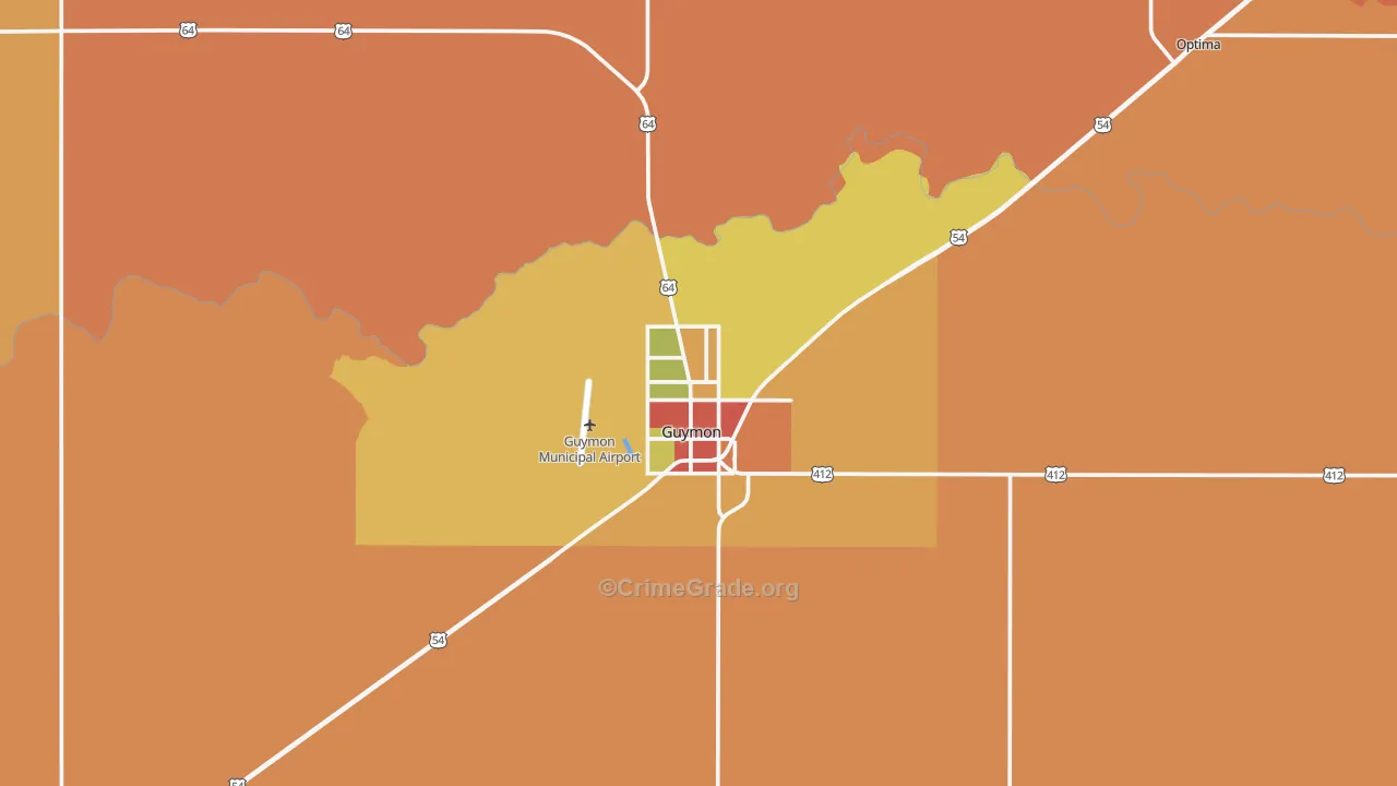 73942, OK Map of Drug-Related Crime Rates