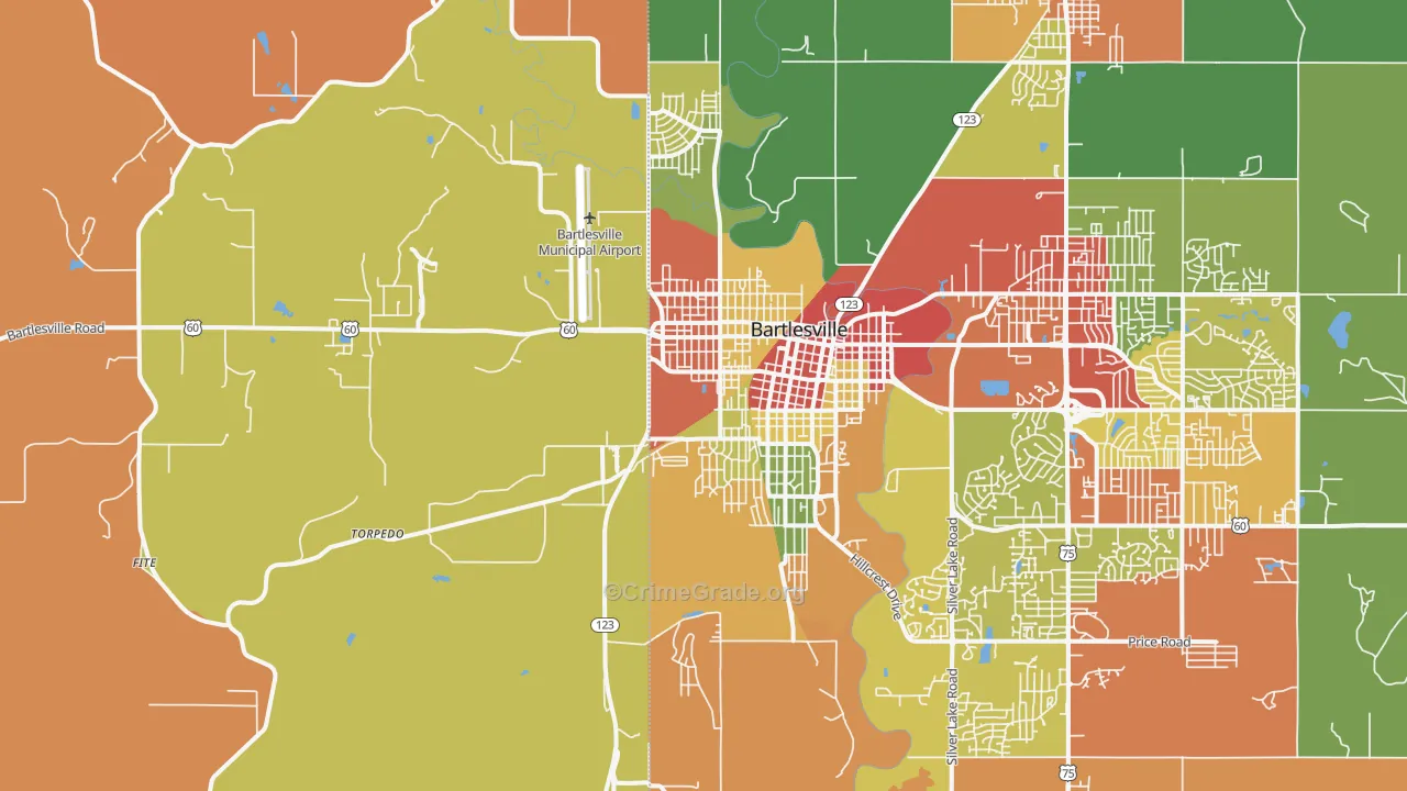 74003, OK Map of Drug-Related Crime Rates