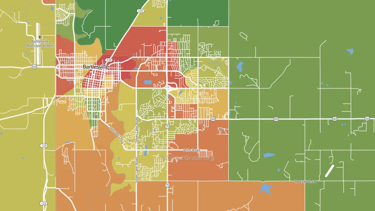 74006, OK Map of Drug-Related Crime Rates
