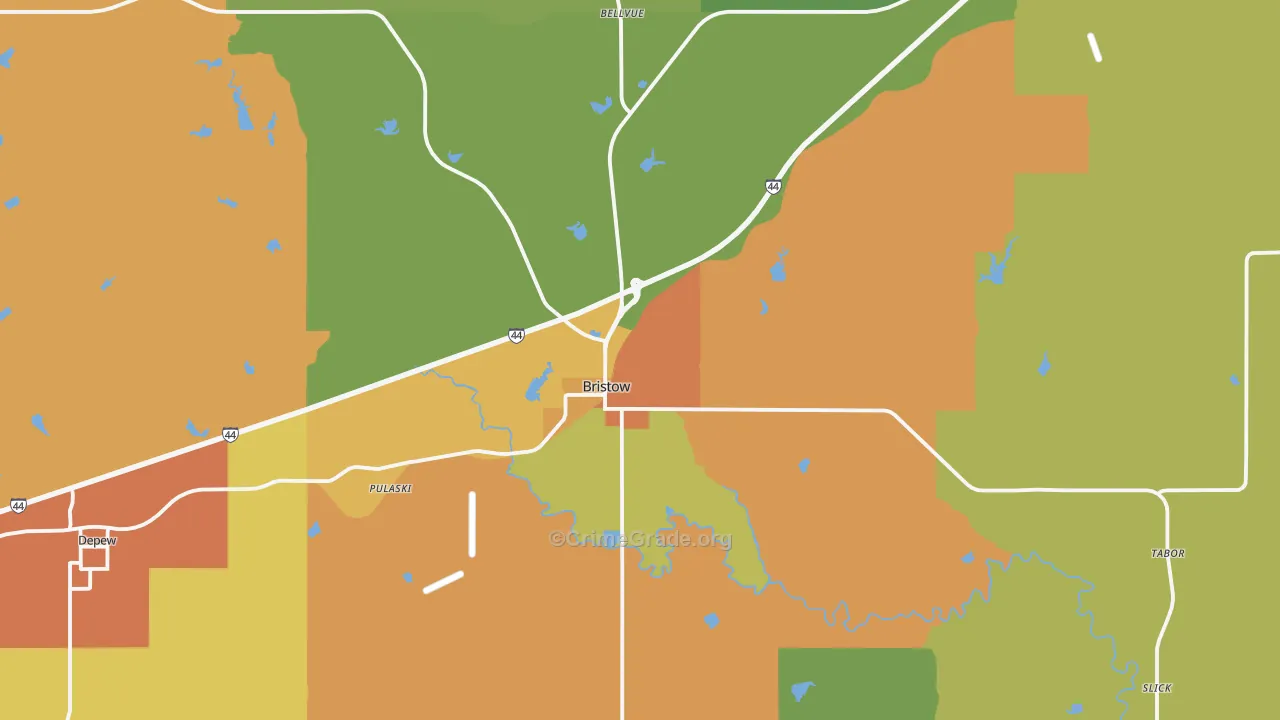 74010, OK Map of Drug-Related Crime Rates