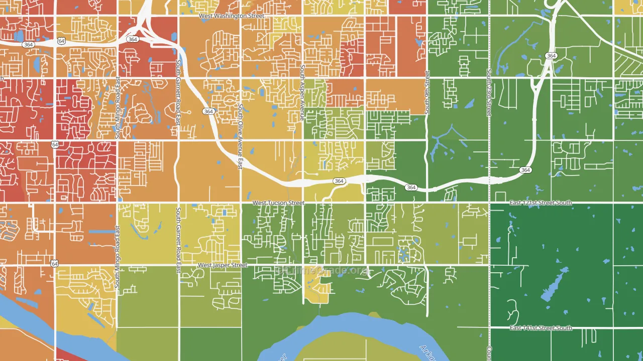 74011, OK Map of Drug-Related Crime Rates