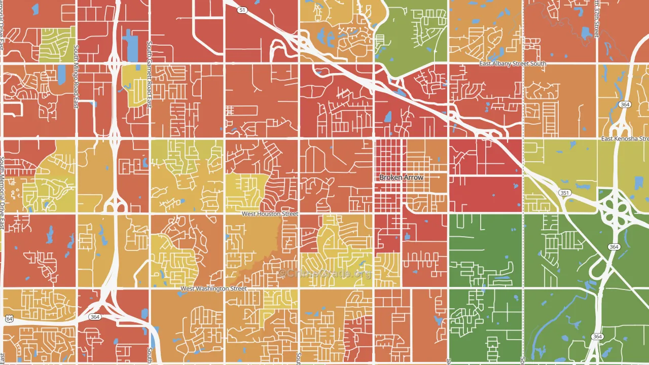 74012, OK Map of Drug-Related Crime Rates