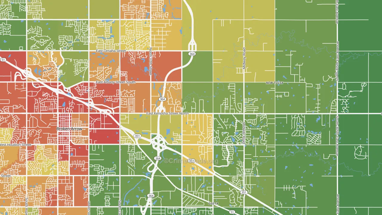 74014, OK Map of Drug-Related Crime Rates